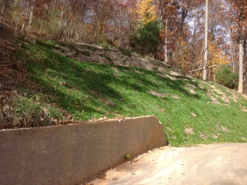 Retaining wall after