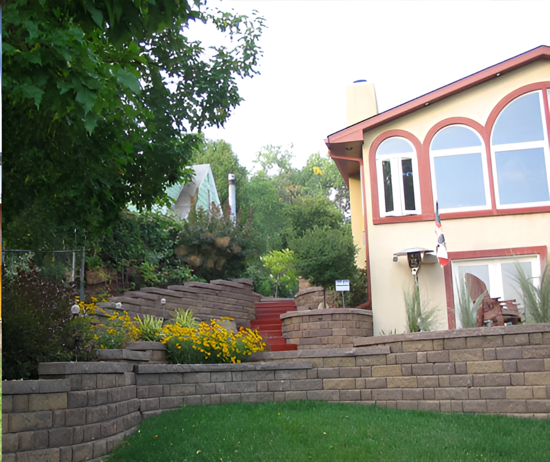 Retaining wall before