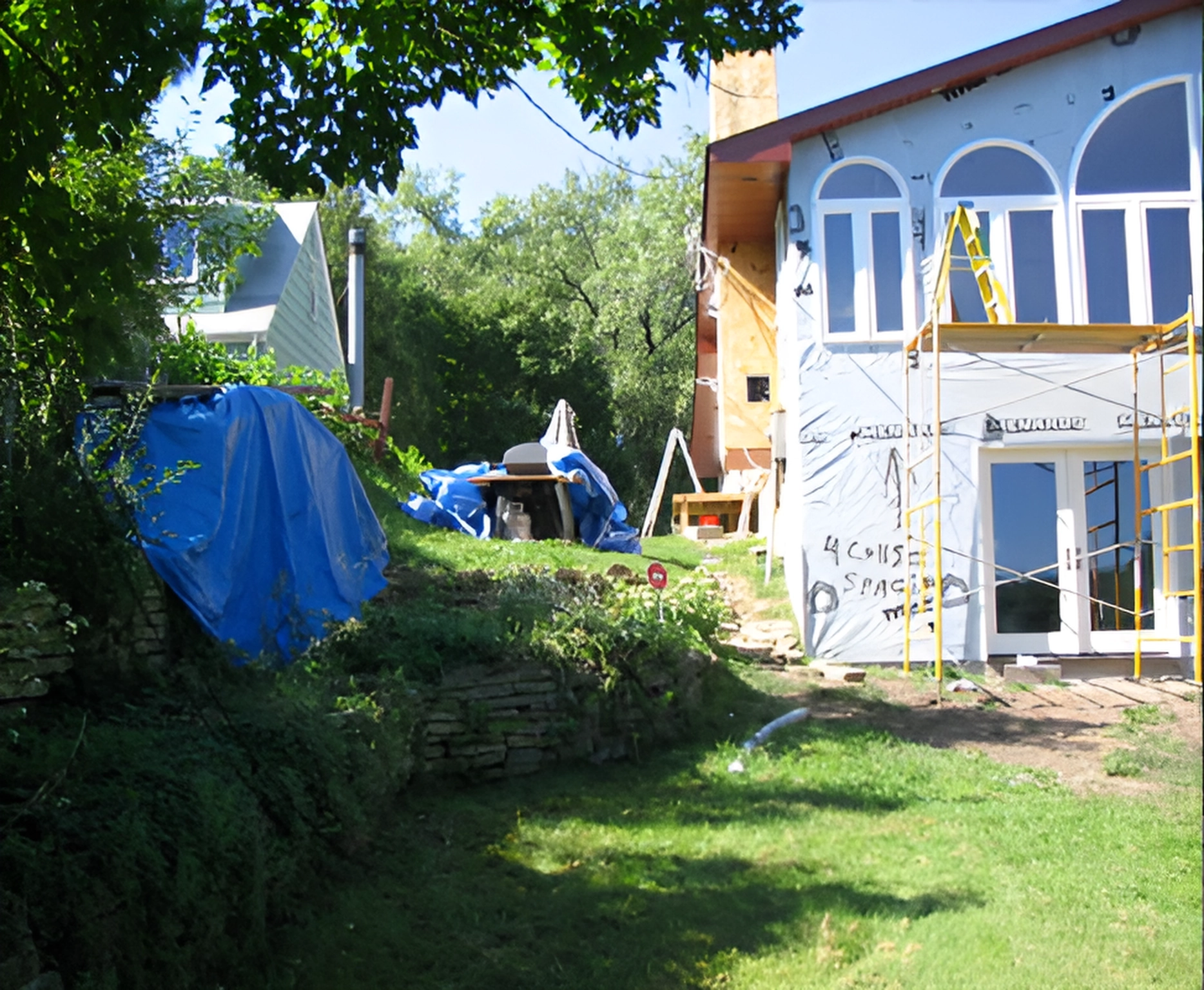 Retaining wall after