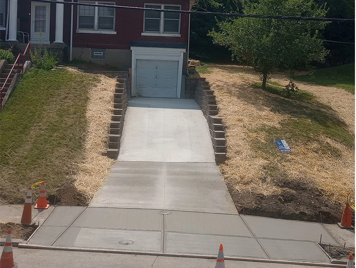 Retaining wall before