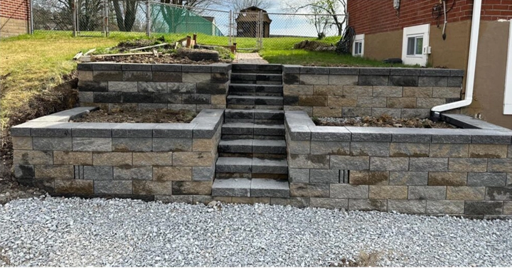 Retaining wall before