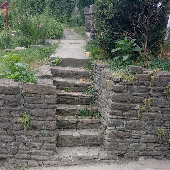 Retaining wall after