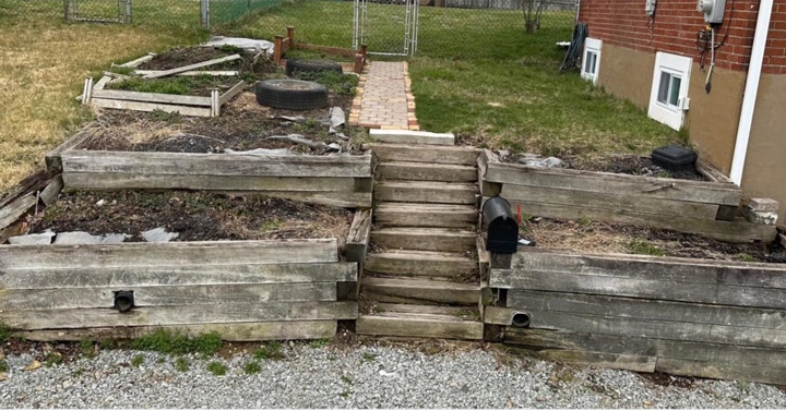 Retaining wall after