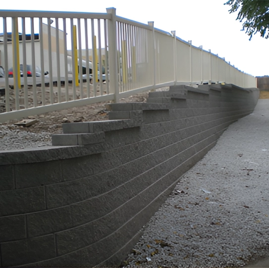 Retaining wall before