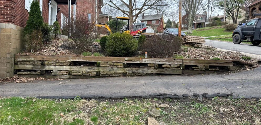 Retaining wall after