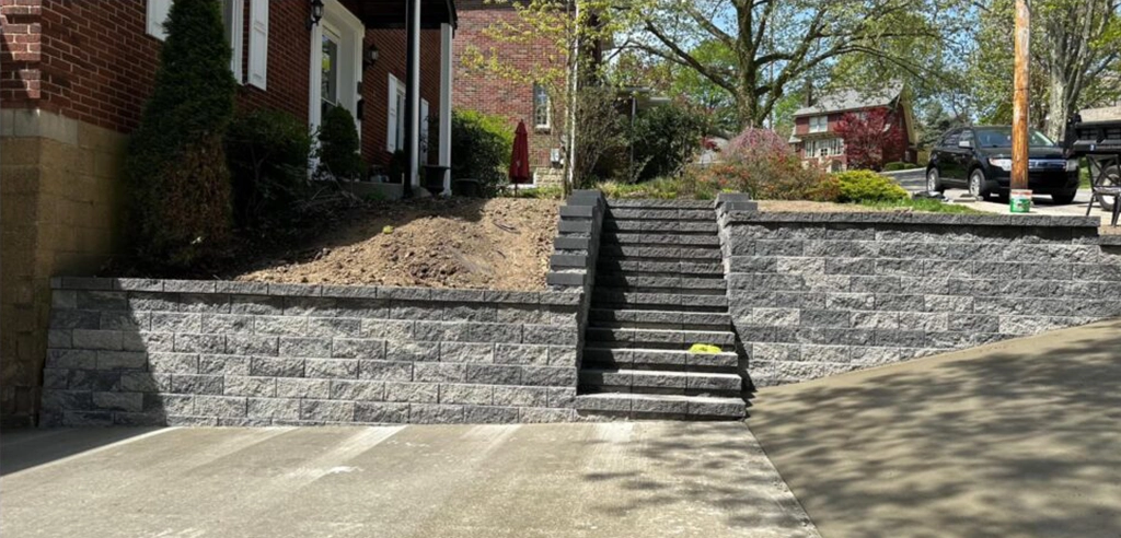 Retaining wall before